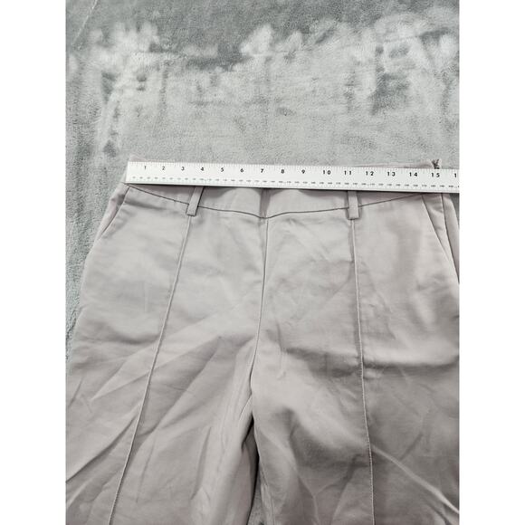 Zara Basic Front Seam Crop Ankle Trouser Pants Size 8 Light Gray Side Zip Office - Picture 4 of 8
